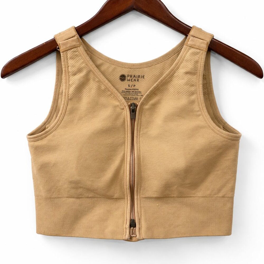 Prairie Wear Hugger Prima Compression Bra Tan/Beige Size Small HuggerPRIMA